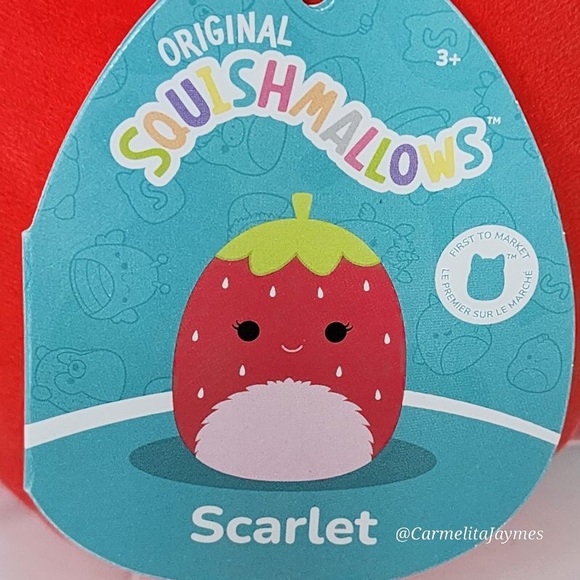 SCARLET 🍓 Strawberry FTM Original Squishmallow By Kellytoy NWT - Picture 5 of 8